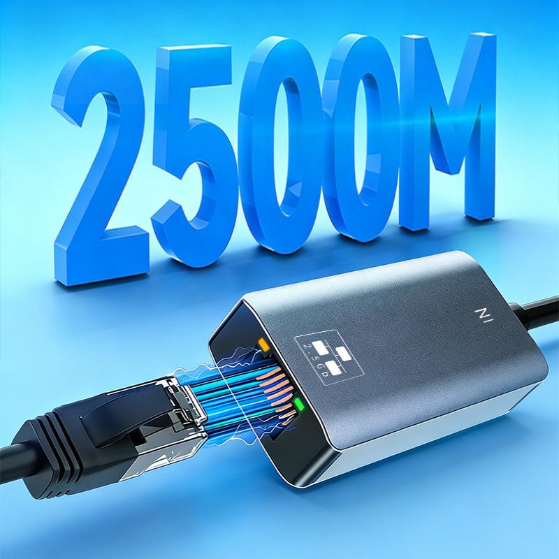 USB 2.5G Network Card, 2500Mbps RTL8156b Type-C High-Speed Ethernet Adapter for NAS