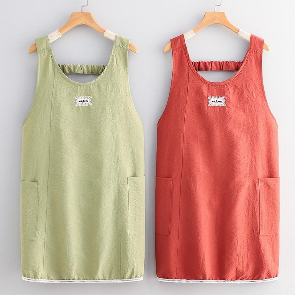 Sleeveless Water-Resistant Apron Water-Resistant Lightweight Breathable Apron Breathable Cotton-Linen Material