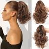 Synthetic 10Inch Ponytail Claw Clip Ponytail Extensions Short Curly Ponytail Ladies Black Brown Hair Clip for Women