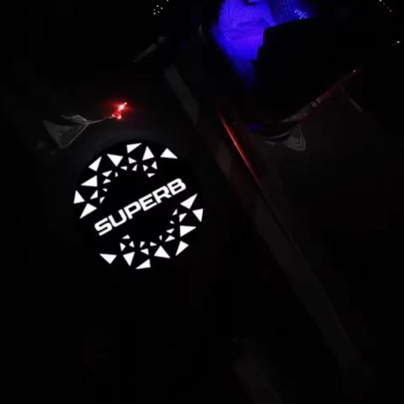2pcs For Skoda Superb 2 MK2 Superb 3 2006-2024 Car Door Welcome Lights Laser Projector Wireless Car HD Courtesy Lamp