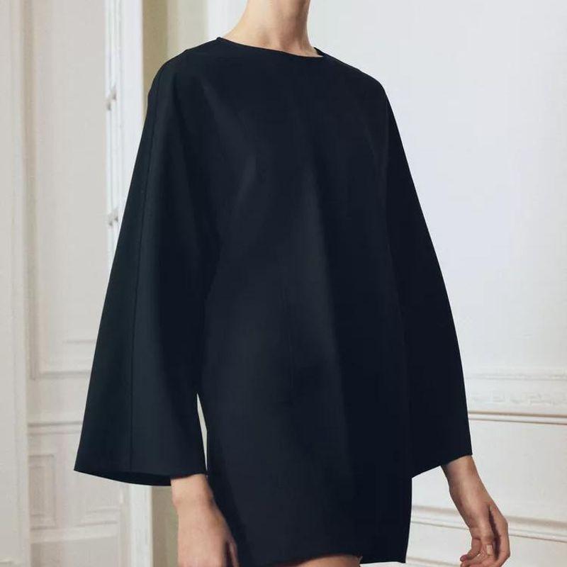 Fall and Winter New Women's Clothing Fashion Wind Loose Round Neck Long Sleeves Elegant Mini Short Dress 3736262