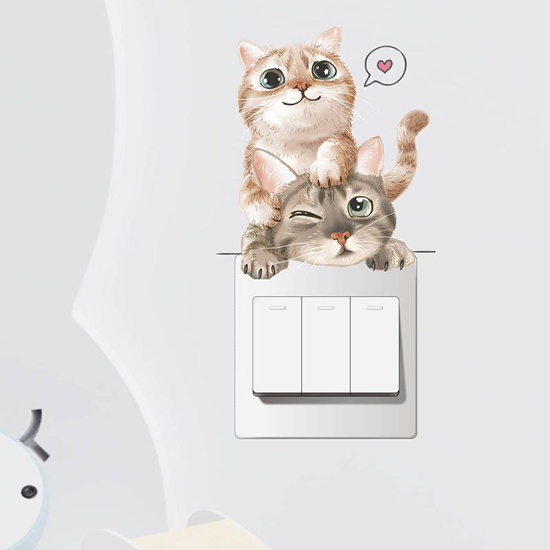 

Cute Animal Pattern Switch Wall Sticker Removable Waterproof Sticker for Bedroom Bathroom Living Room Decoration Switch Sticker