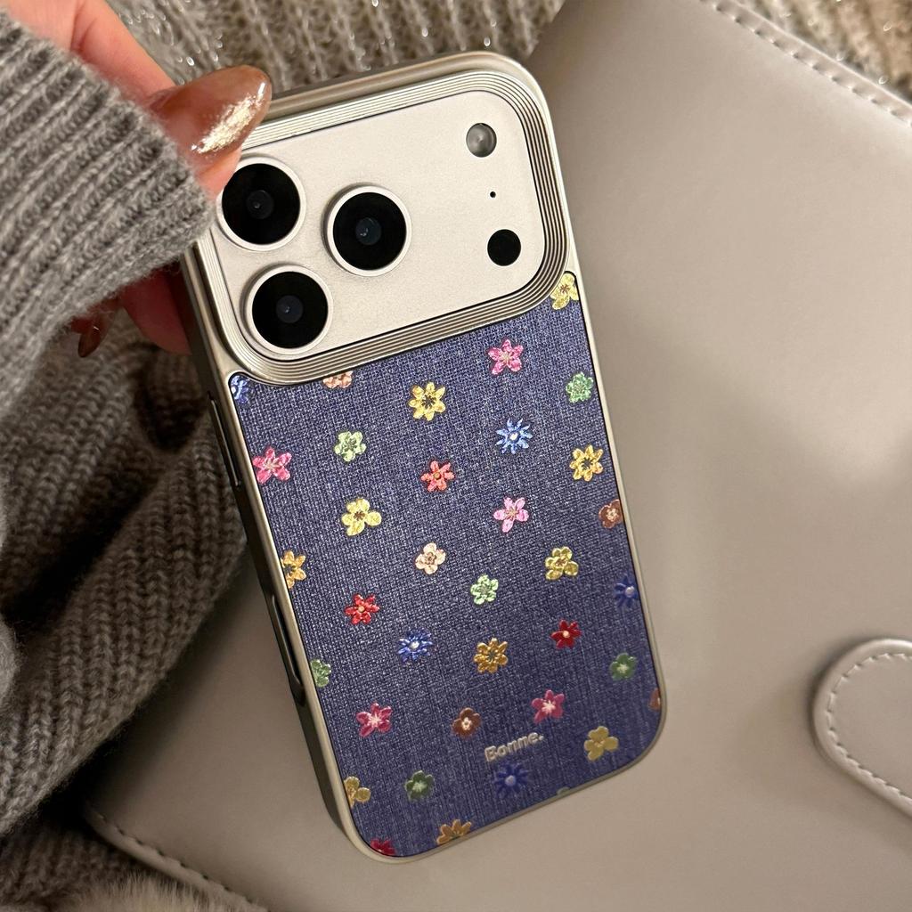 Kreativní pozlacený květinový kryt na telefon pro iPhone 16, iPhone 17 a iPhone 17 Pro Max