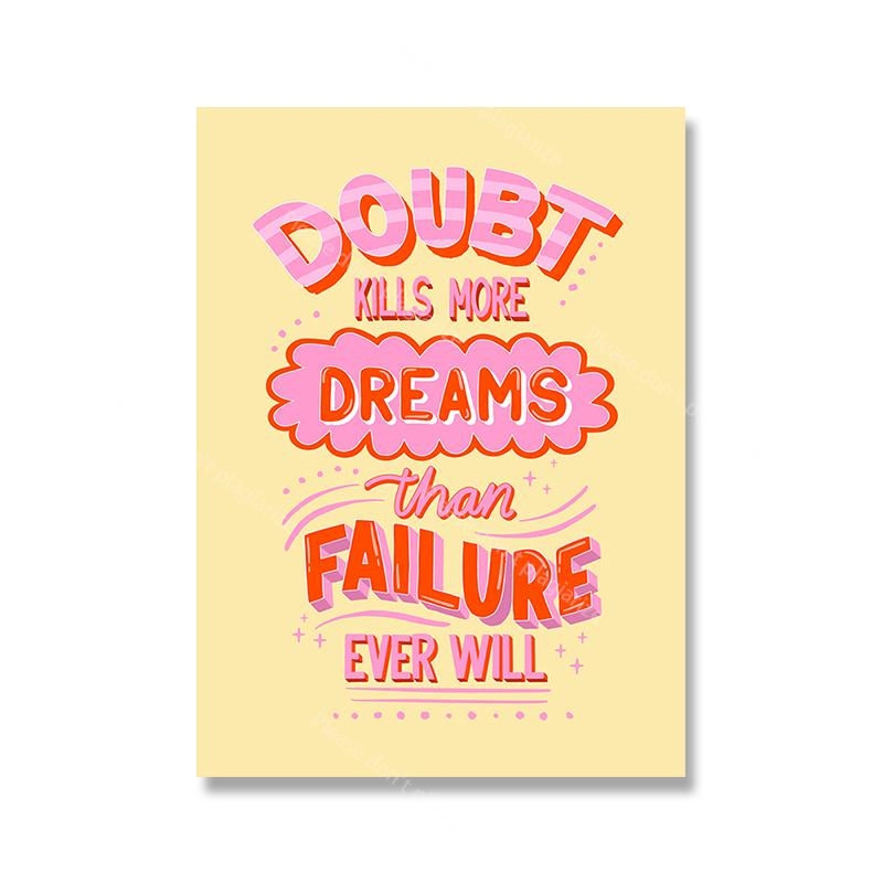 Motiverende Positieve Citaat Print Typografie Inspirerend Poster Opbeurende Muurkunst Blij Citaat Canvas Schilderij Kinderkamer Decor