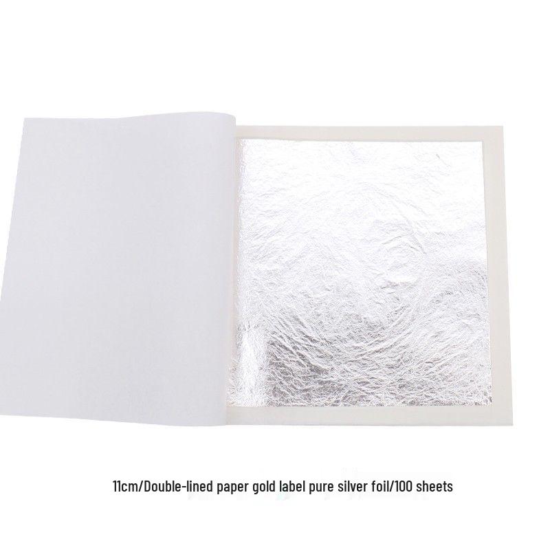 Pure 999 Silver Handicrafts: Single & Double Layer Silver Foil Paper Decor, Multiple Specifications Available