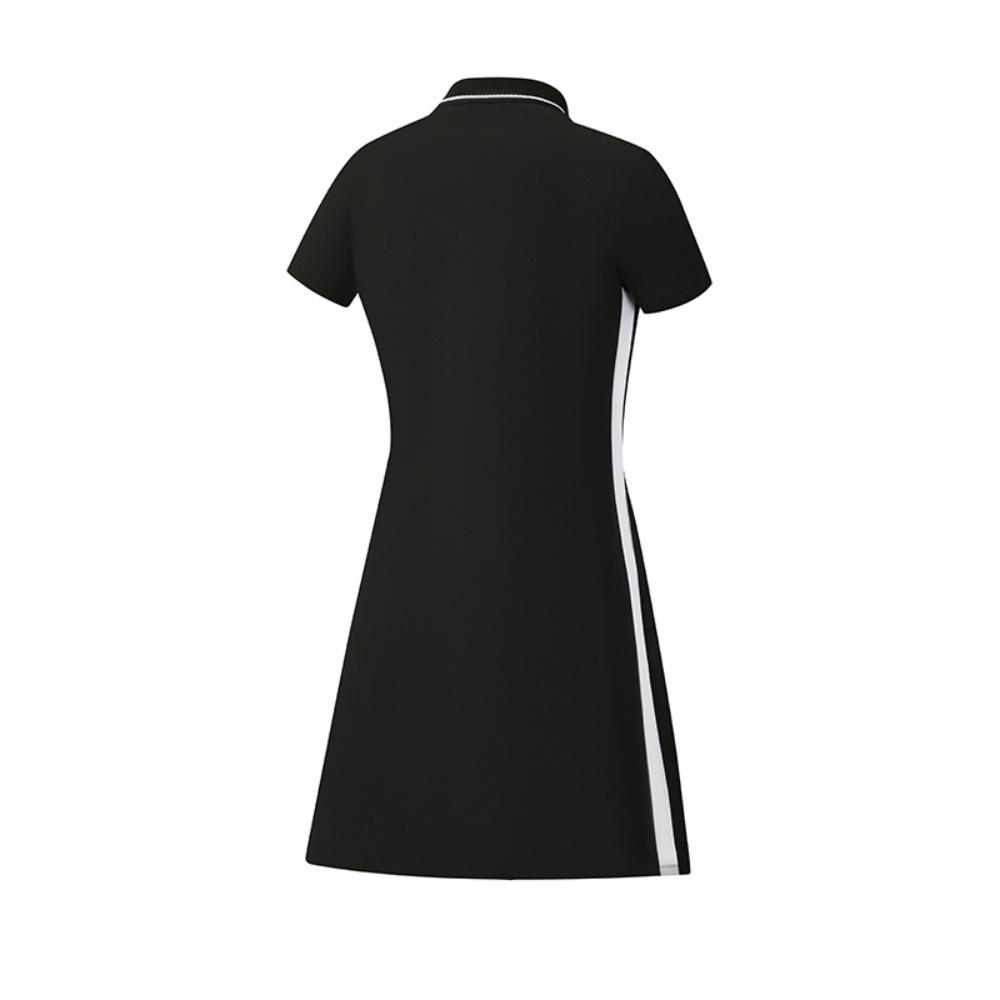 Fila Golf Series Cool Touch Classic Versatile Comfortable Short Sleeve Dress Women Dresses Deep-Black A11W625333FBK