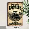 Vintage Farmhouse Metal Wall Decor  Proud Farmers Tractor Tin Sign Poster Farm Life Decoration for Living Room Kitchen Ga