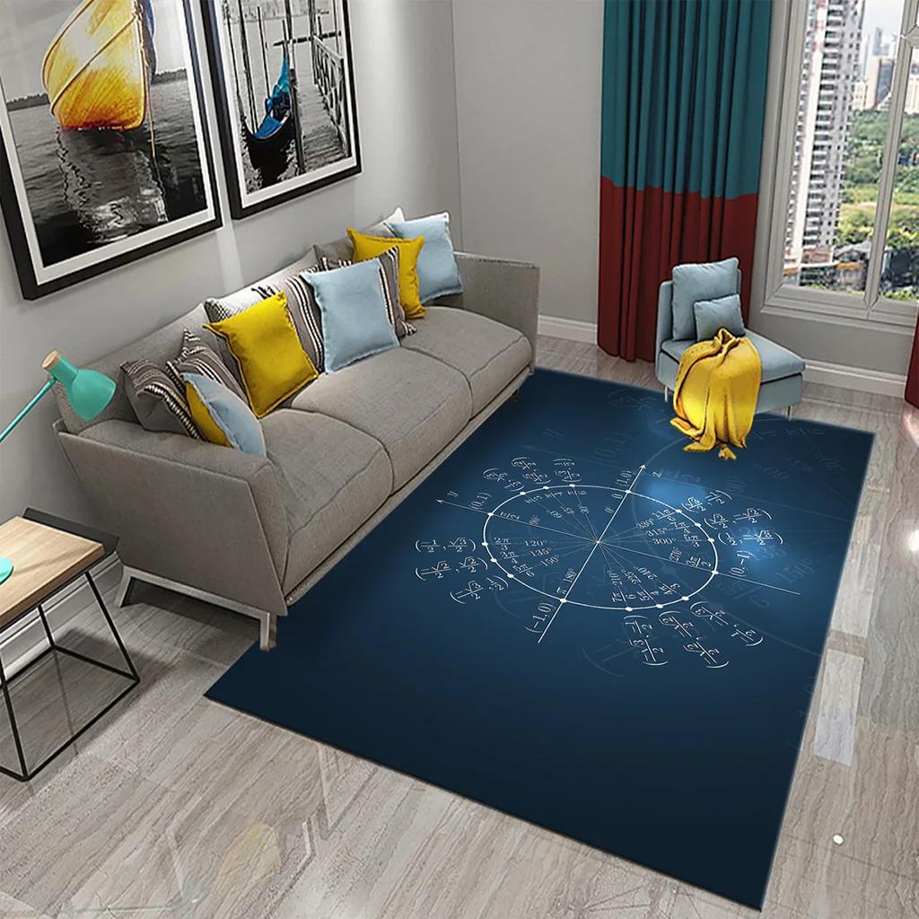 3D Mathematical Formula Carpet Non Slip Educational Rug for Kids Bedroom Bathroom Door Creative Math Mat