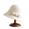 Vintage And Elegant 100% Wool Bow Top Hat For Women'S Autumn And Winter New High-Quality Warm Fisherman Hat Basin Hat