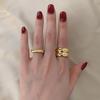 18K Gold-Plated Titanium Steel Wide Band Ring for Women - Exaggerated Style