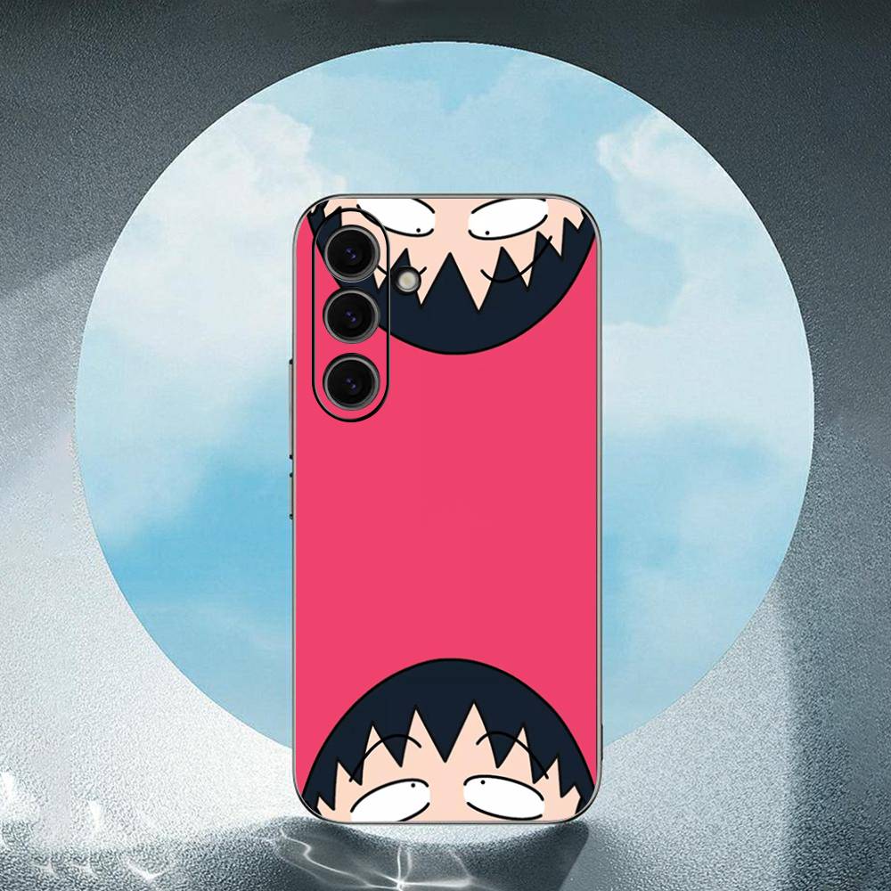 Cute Anime Sakura Momoko -O For Samsung Galaxy S25 S24 S23 Ultra S22 S21 Plus S20 Black Soft Silicone Protective Case