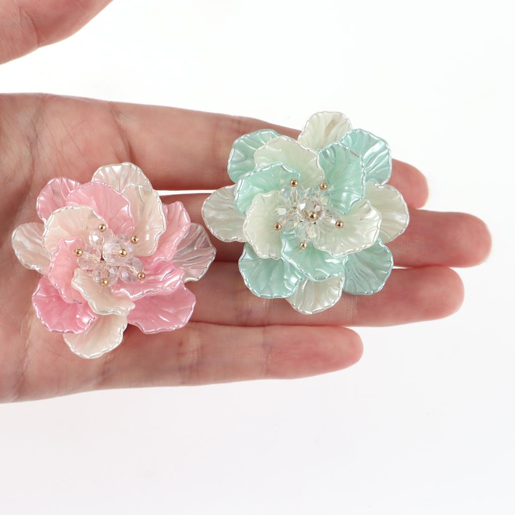 1/5Pcs ABS Pearl Camellias Flowers, for Dress Bags Shoes Brooch Bead Jewelry, and DIY Decorative Accessories