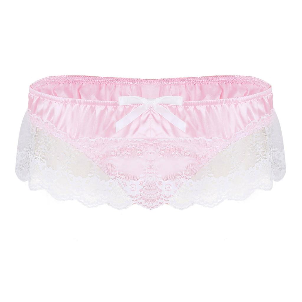 Sexy Mens Lace Briefs Open Butt Low  G-string Thong Underwear Panties