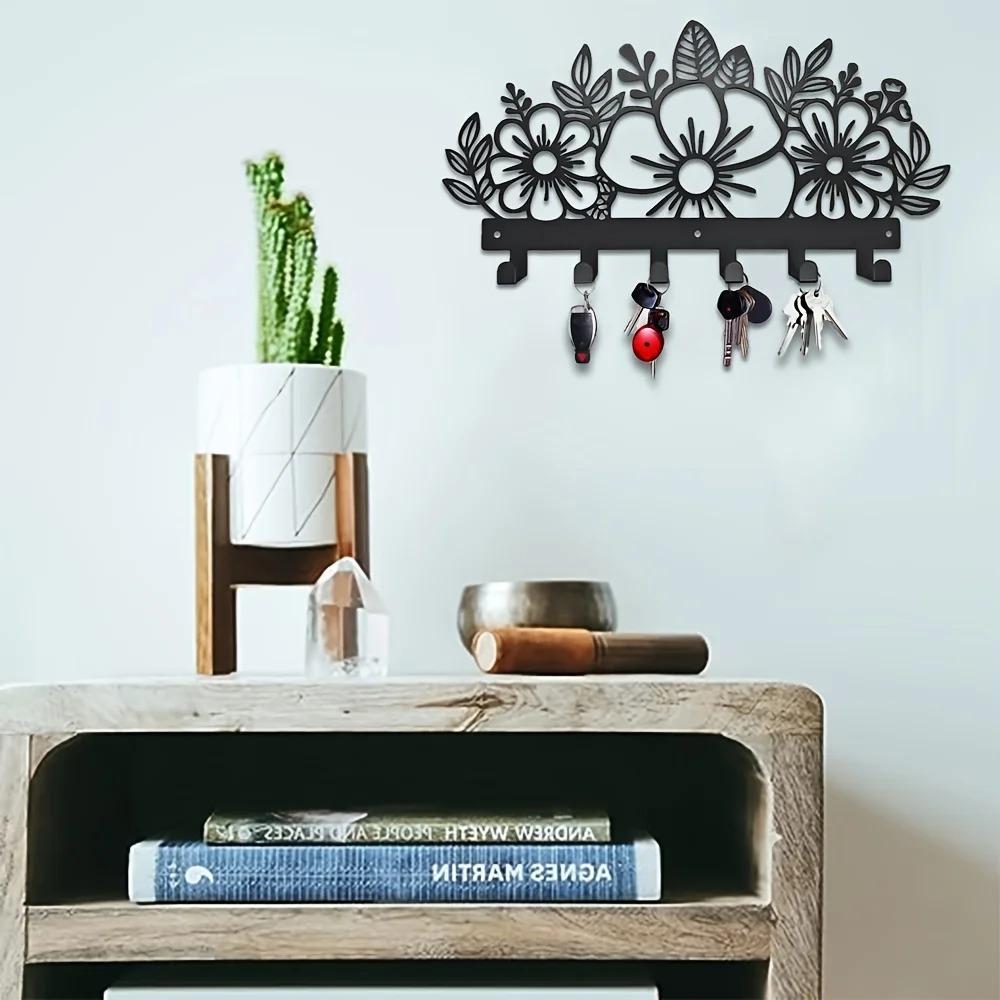 Wall Mounted Metal Coat Rack - Artistic Design, Multiple Racks and Hooks for Coats, Enhancing Your Wall Space
