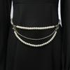 Elegant Multi-layer Pearl Rhinestone Waist Chain for Women