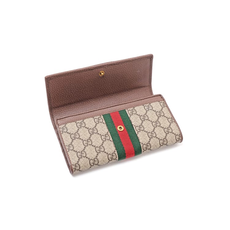 GUCCI Ophidia Canvas With Leather Wallet Unisex Beige Brown 557803-9U8KT-8748