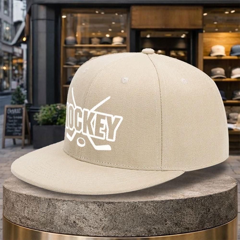 Hockey Sticks Graphic Flat Brim Snapback Cap Unisex Adjustable Outdoor Sports Baseball Hat