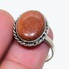 Natural Red Sunstone Gemstone 925 Sterling Silver Jewelry Ring Size 7.5 AR-17903