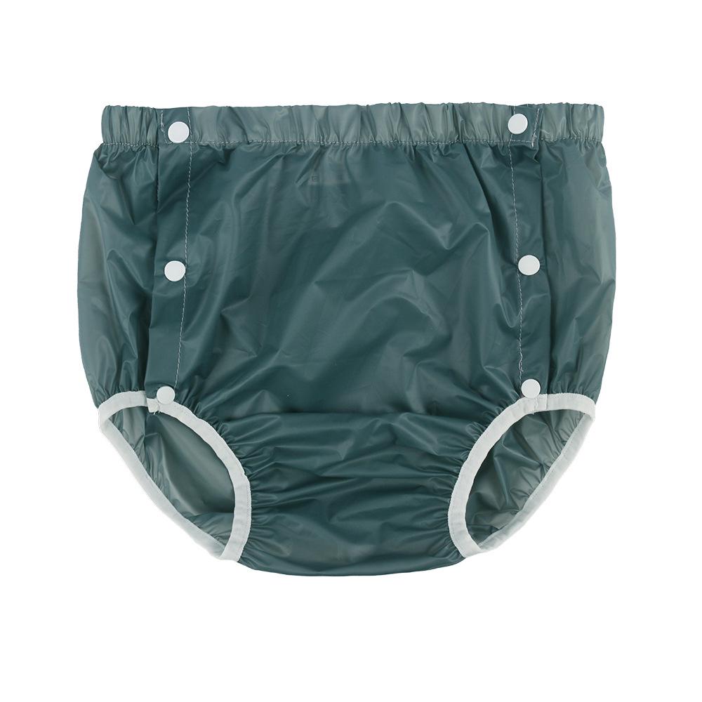 Transparente TPU-Druckknopf-Inkontinenz-Windelüberhose L (1.7-2.7 feet, 90-130 lbs) grau