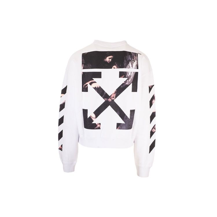 

Off-White SS20 Artistic Arrows свитшот с длинными рукавами и круглым вырезом, мужские топы, белый OMBA035S20E300040188 XL