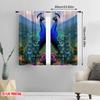 2pcs,2D Plane Printing Popular Curtain Panels Dueling Peacocks Polyester Easy Install (without Rod) Home Decor Perfect for