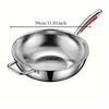 304 Three-layer Steel Stir Fry Pan, Hammer Patterned Stir Fry Pan, Round Bottom Pan, Induction Cooker, Gas Stove Special
