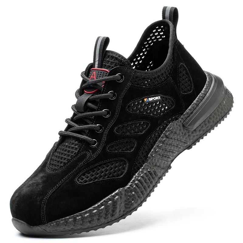 Men's Safety Shoes Summer New Breathable Hollow Mesh Shoes Building Site Men's Non-slip Soft Bottom Sports Shoes Casual Sneakers