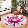1pc Rose Crown Round Chair Mat Area Rug - Non-Slip, Floor Mat for Office, Bedroom, and Indoor Decor -1002185
