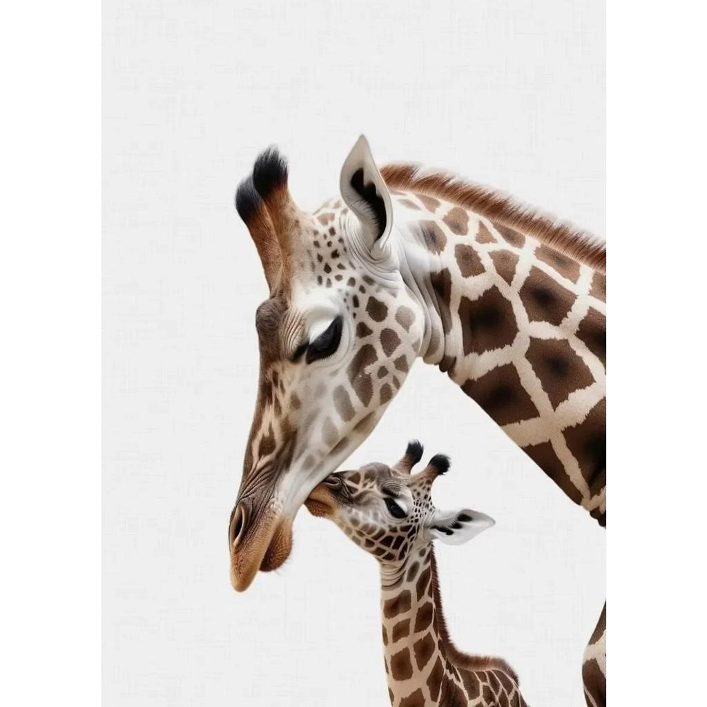 Animal and Their Cute Baby Poster Lion Elephant Koala Bear Owl Fox Canvas Painting Wall Art Pictures for Nursery Baby Room Decor