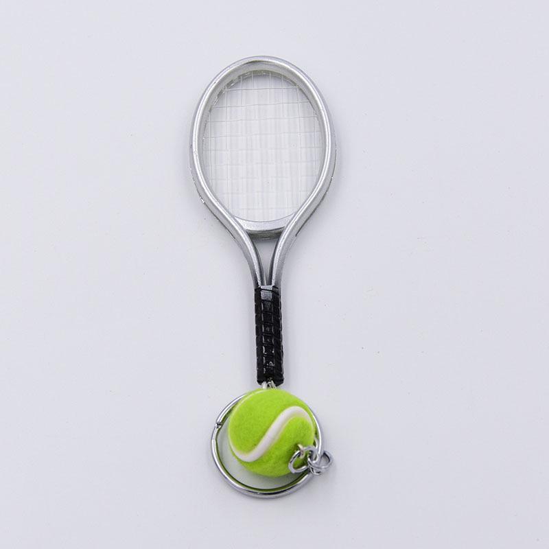 Colorful Tennis Racket Keychain Set: Sports Accessory & DIY Jewelry Ornament