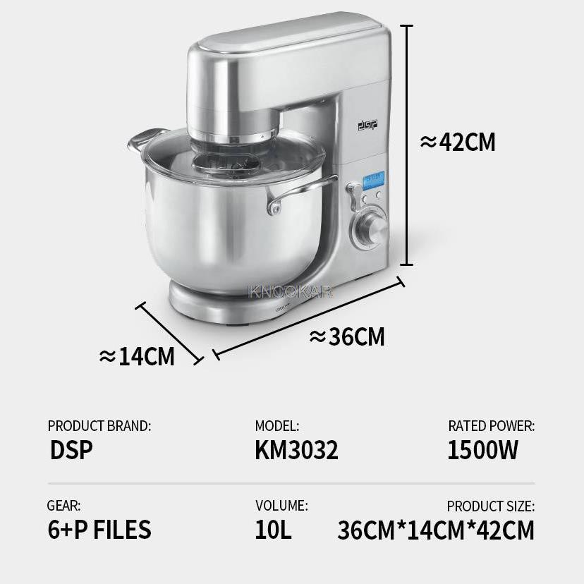Multifunctional High-Power 10L Stainless Steel Chef Machine, Bread And Butter Mixer And Noodle Machine Egg Cream Beater 220V