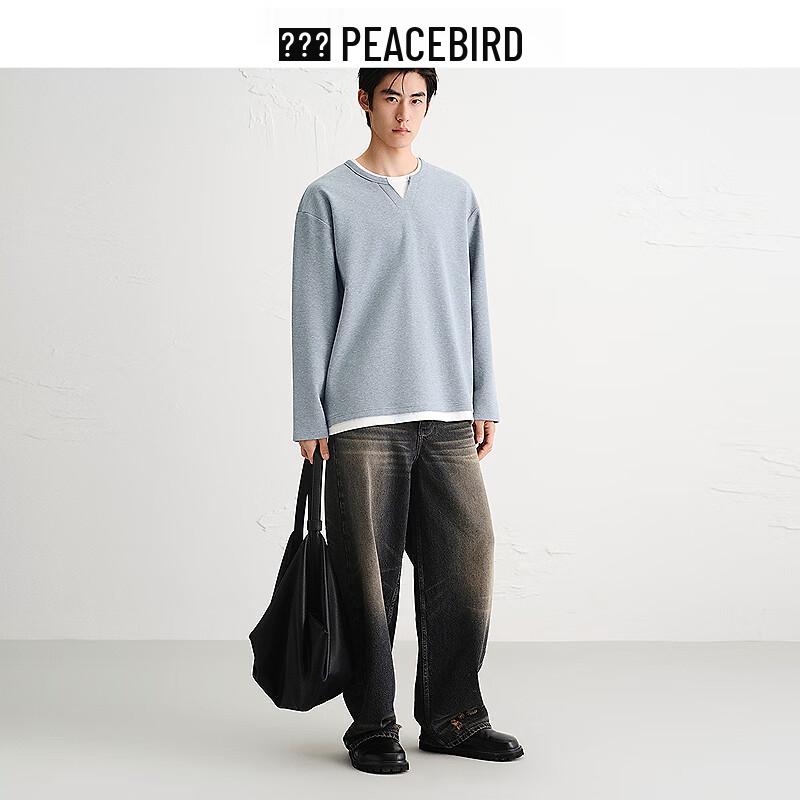 PEACEBIRD Herren Langarm-T-Shirt BACPF3165