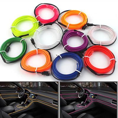 HQ 12V Universal LED Car Ambient Lamp Car Interior Decoration Light Cold Light Strips Waterproof Dashboard Console Lamp1/3/5M