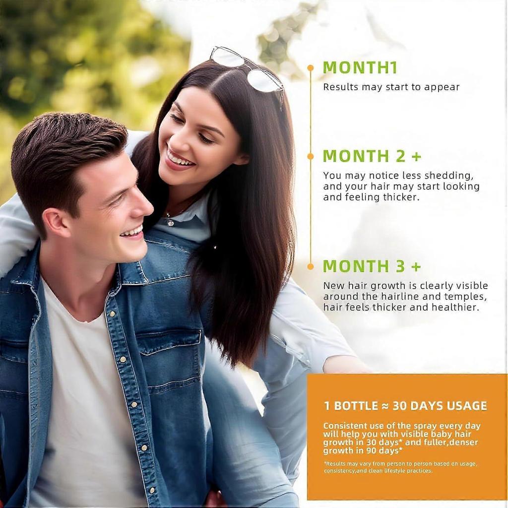 Hair Growth Spray, With Rosemary Oil and Biotin, Non-Greasy, Helps Prevent Hair Thinning & Hair Loss, for Scalp, 60ml Bottle