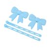 Silicone Bow Headphone Accessory Soft Fun 3D Headphone Bow Decor for Earphone Blue