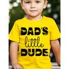 European Size Boys Round-neck Short-sleeved T-shirt with Unique English Patterns DAD'S Little DUDE