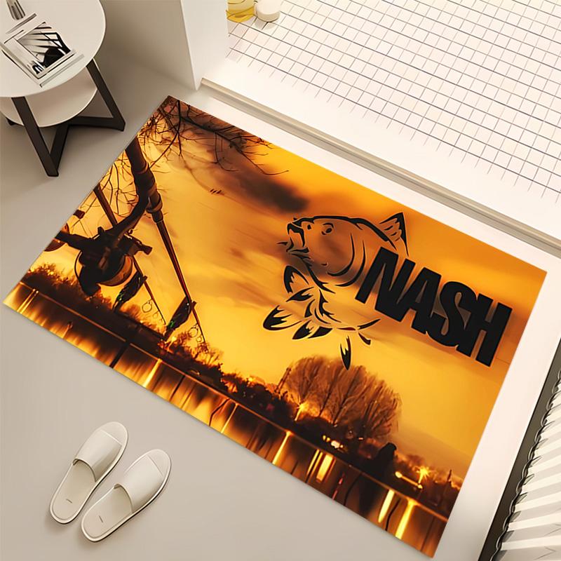 1pc Nash Tackle Print Area Rug - Soft, Washable Non-Slip Indoor Mat, Living Room, Home Office Decorative Rug,Office Decorative