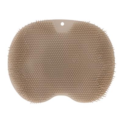 Shower Foot Scrubber with Suction Cups Soft Skidproof Foldable Cleaning Massage Scrubber Mat Brown