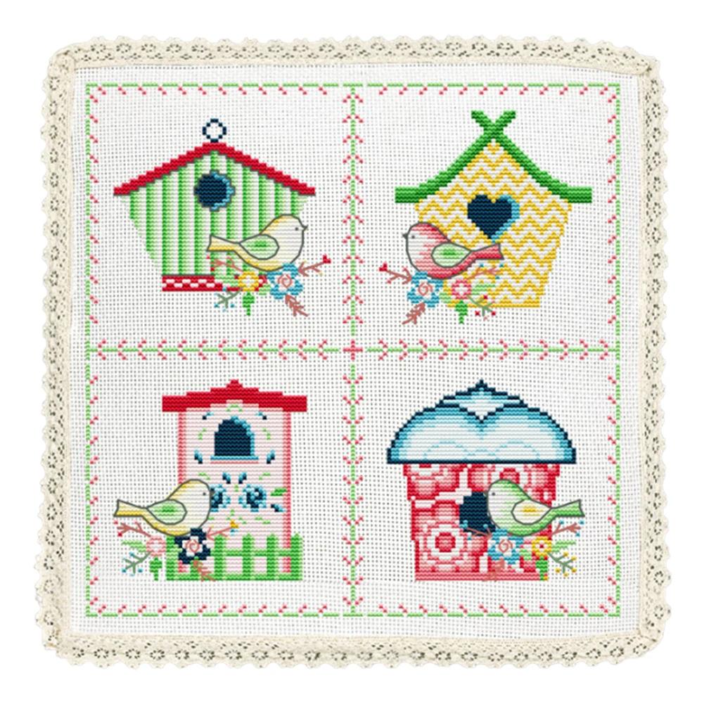 DIY Embroidery Pillow Covers Kit Cotton 14CT 2 Threads Cross Stitch Kits fCross Stitch Pillow Sham Cross Stitch Throw Pillowcase