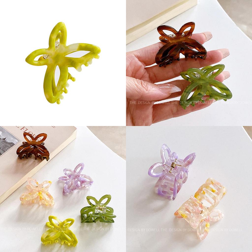 Chic And Trendy Mini Butterfly Hair Claw Clip In Acetate For Fashionable Women