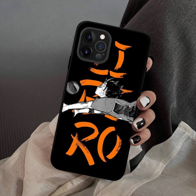 Anime Black Pouzdro na volejbal Haikyuu Silikonové měkké pro iphone 14 13 12 11 Pro Mini XS MAX 8 7 6 Plus X XS XR kryt