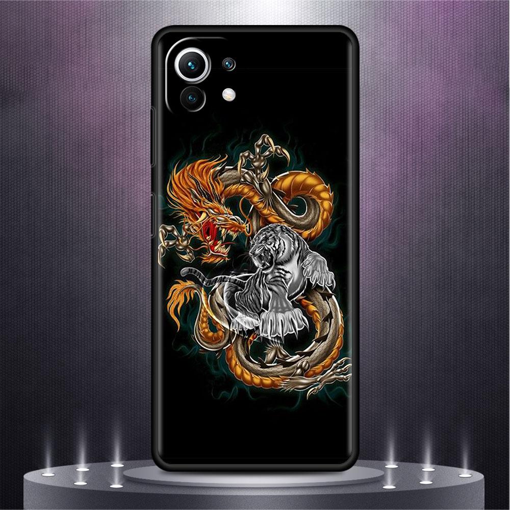 Black Case For Xiaomi Mi Poco X3 NFC M4 F3 C40 11 11T 10T Pro 12 9T 9 10 Lite TPU Phone Cover Tiger Animal
