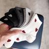 High Quality10pcs 5 Pairs Women'S Mid-Calf Socks with Heart Pattern, Calf Socks - Elegant Heart Pattern Design, Featuring a Heart Pattern In Fabric -