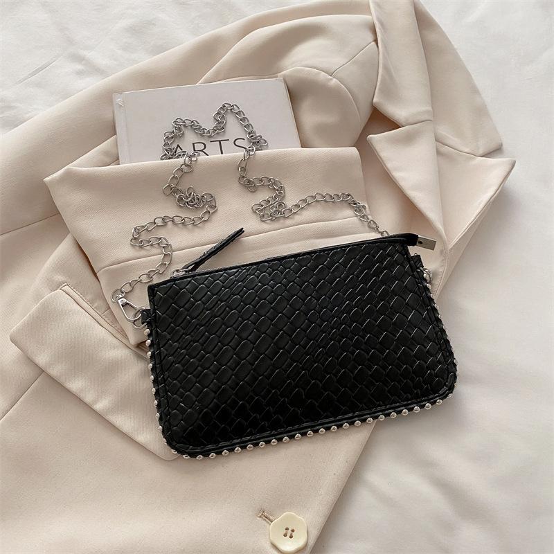 

Премиальная сумка женская 2025 новая модная универсальная плетеная сумка-мессенджер популярная наплечная сумка-подмышка сумка-горошек чёрный