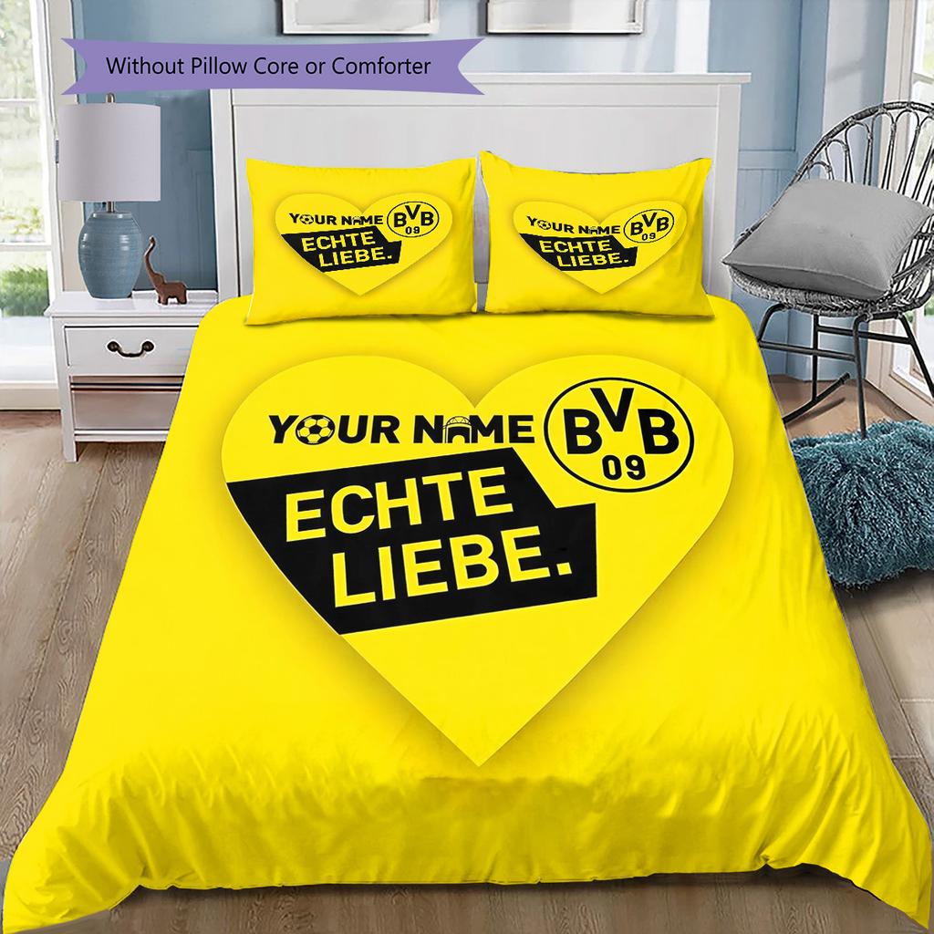 Bvb Fan Gear Custom Name Pattern Bedding Quilt Set Quilt Cover Pillowcase Home Birthday Gift(1 * Duvet Cover + 2 * Pillowcase, Without Core)