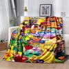 S-Sesame Street TV Cute Cartoon Flannel Blanket Soft Warm Throw Blanket for Bedroom Living Room Bed Travel Camping Picnic Gift