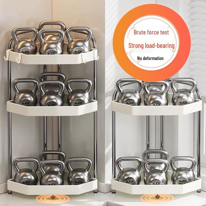 You Shu 2-Tier Stainless Steel Corner Kitchen Storage Shelf