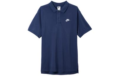 Polo Shirts Men's Dark Blue Polo Collar Moderate Straight Fit CJ4457-410