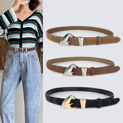 Four Seasons Available Frosted Cowhide Women'S Leather Belt Decoration Casual Pants Jeans High-End Retro Fashion Belt