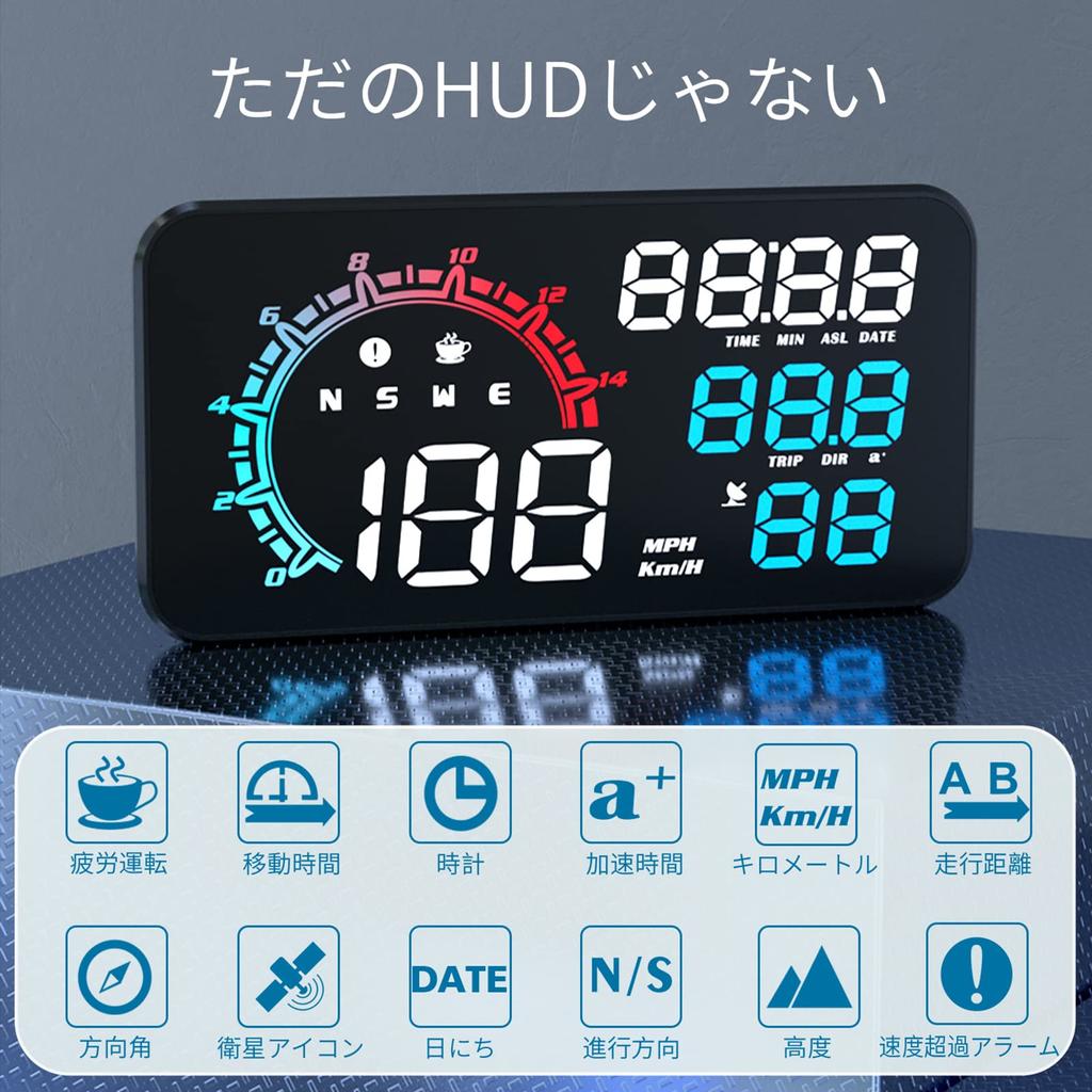 Wiiyii GPS Speedometer G11, HUD Head-up Display Shows Speedometer Real-time